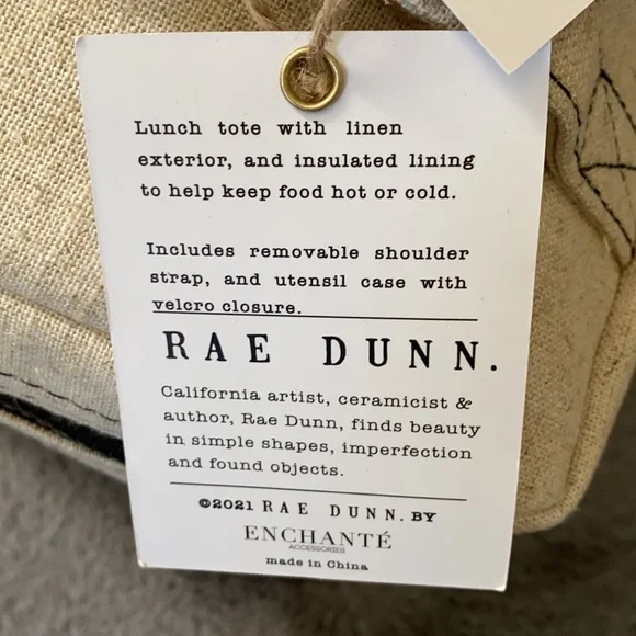 NWT Rae Dunn Lunch insulated lunch bag - Picture 5 of 10